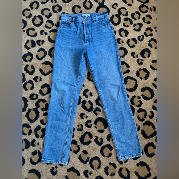 High-waisted, button fly, light-wash Dynamite Rosie Jeans Size 27 - Picture 1 of 3
